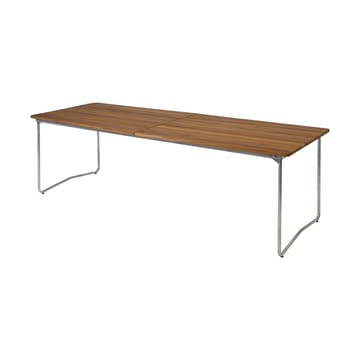Table B31 spisebord 230 cm - Ubehandlet teak - galvaniserte ben - Grythyttan Stålmöbler