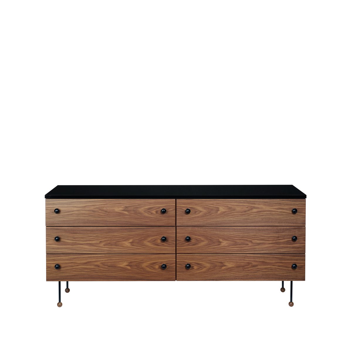 62 Dresser kommode american walnut, 6 skuffer