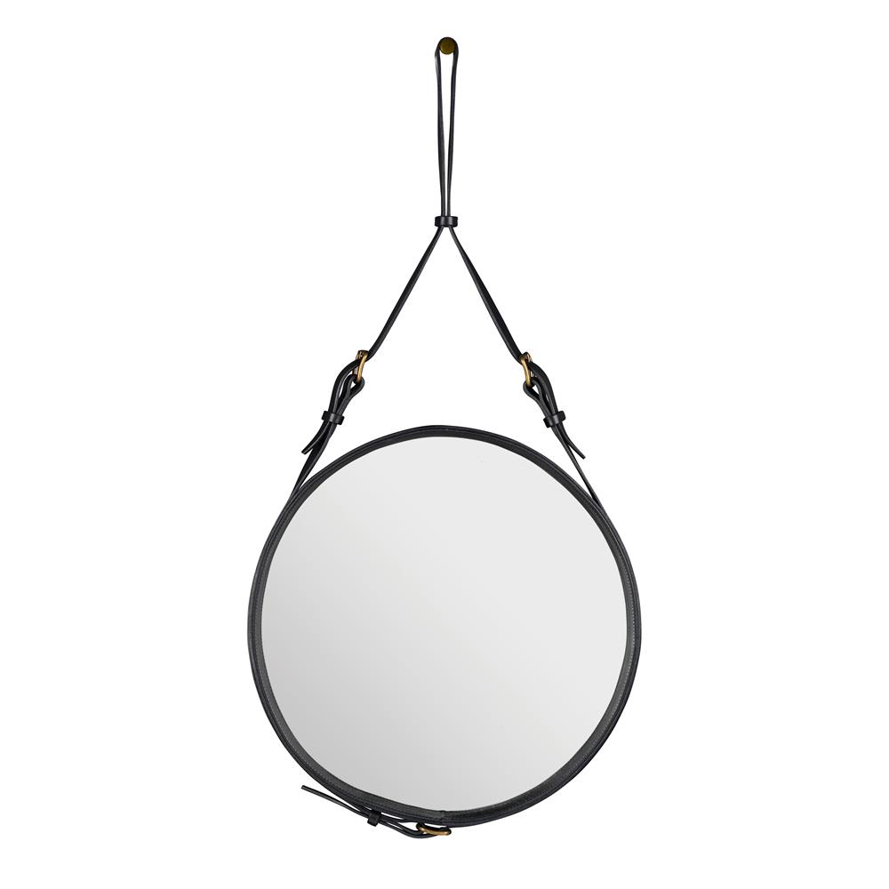GUBI - Adnet Speil Circular Ø45 Black Leather