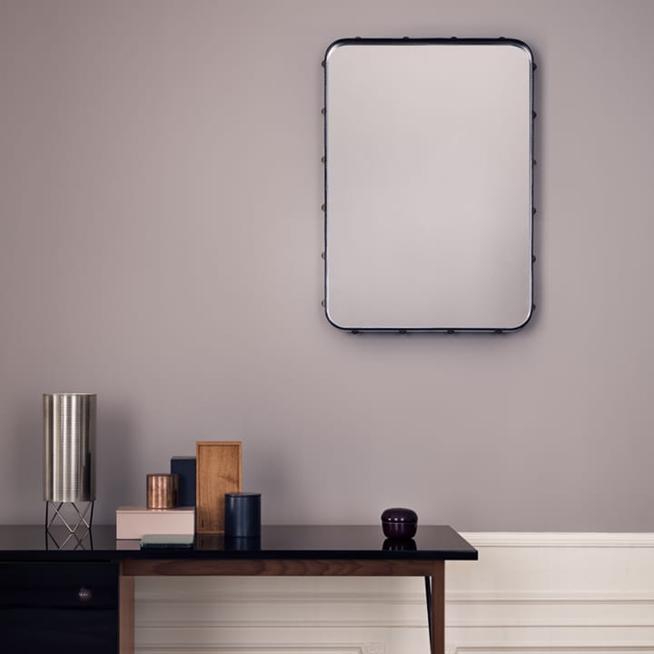 Adnet rektangulært speil - black, large - Gubi