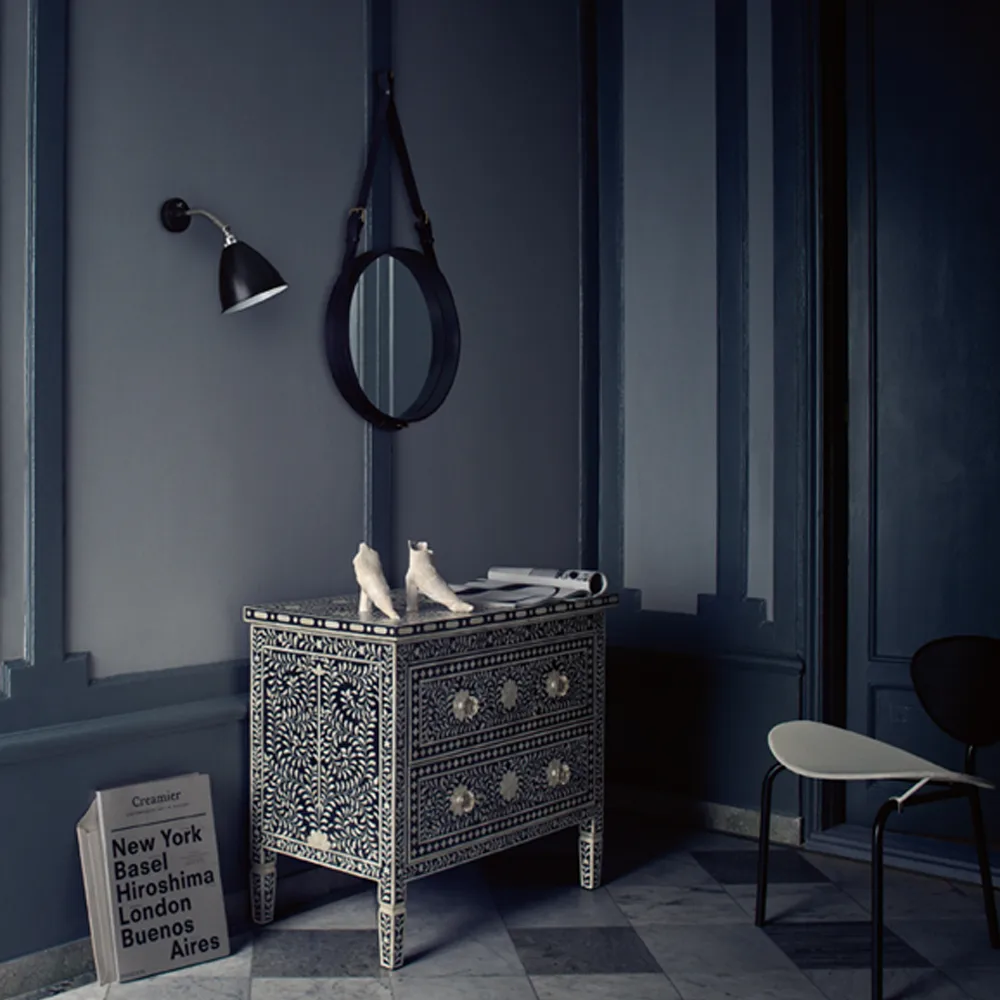 Adnet rundt speil, black, large GUBI