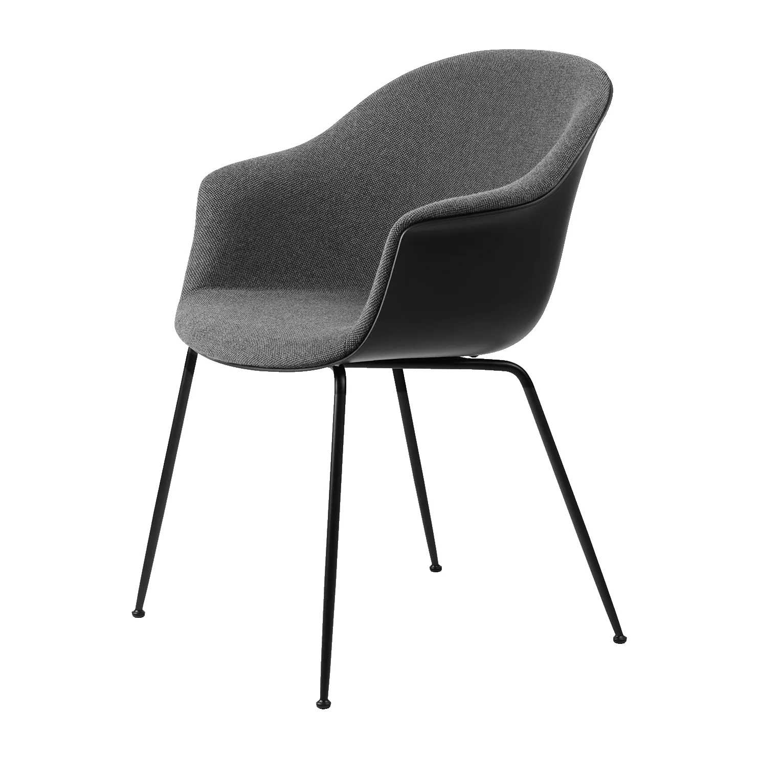 Bat Dining Chair front upholstered conic base, Hallingdal 65 nr. 173-black GUBI