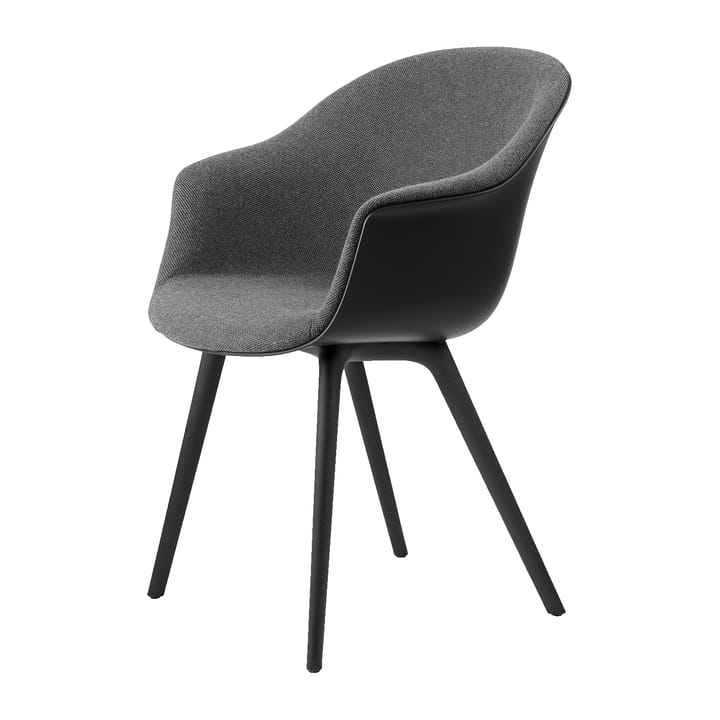 Bat Dining Chair front upholstered plastic base - Hallingdal 65 nr. 173-black - GUBI