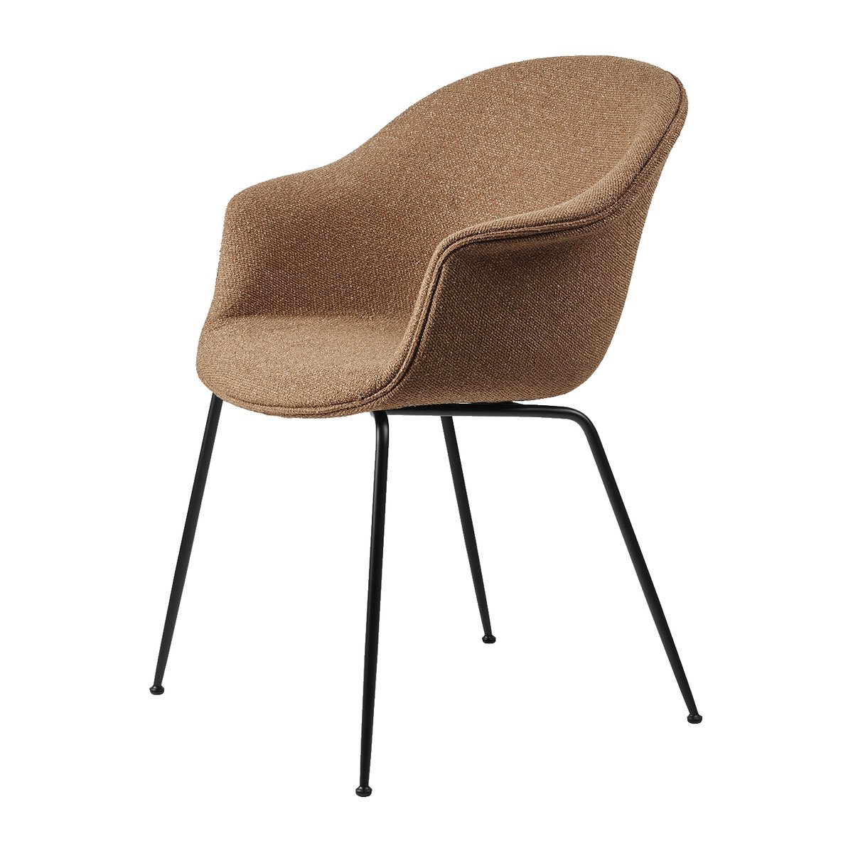 GUBI Bat Dining Chair Fully Upholstered stol Around bouclé 032-black