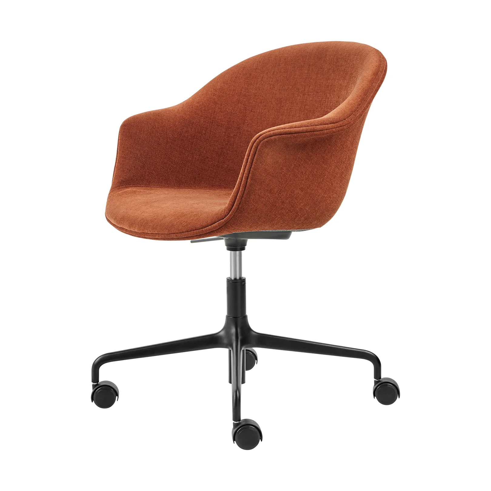 Bat Meeting Chair kontorstol fullt polstret, Belsuede spesial fr dedar 133-svarte ben GUBI
