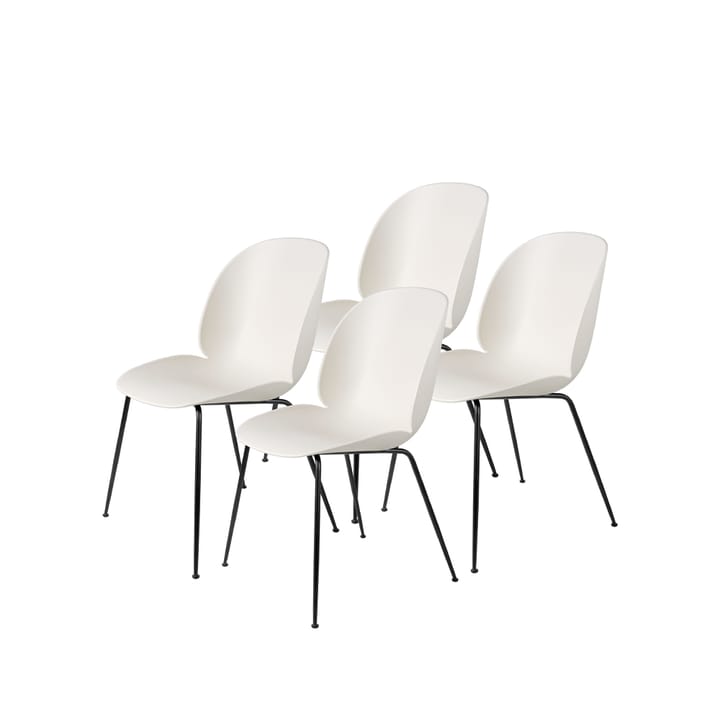 Beetle 4-pakning stol - alabaster white, sort stålstativ - GUBI