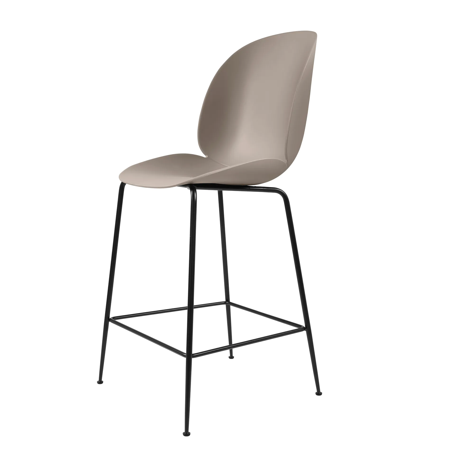 Beetle barstol plast svarte bein, new beige GUBI