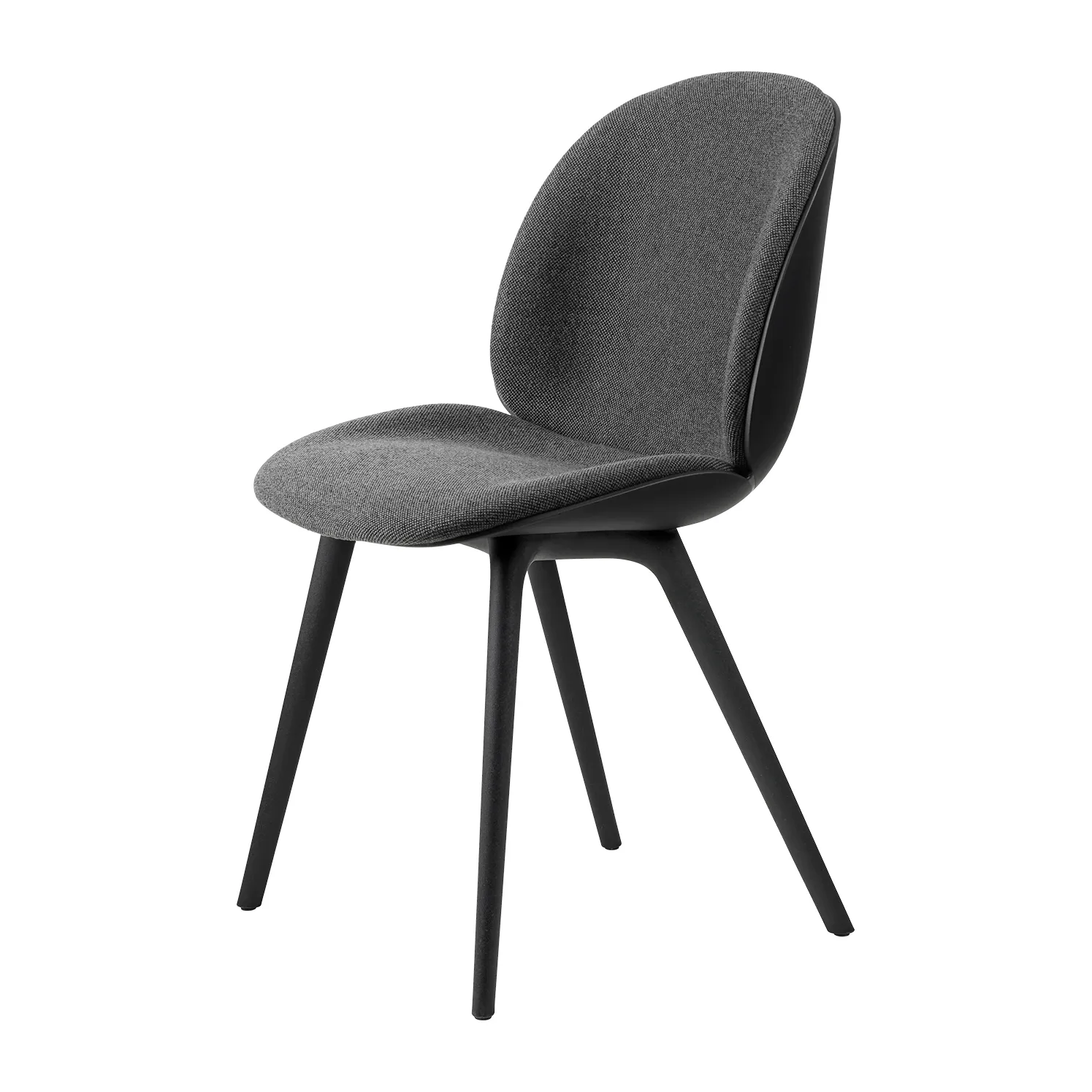 Beetle dining chair front upholstered plastic base, Hallingdal 65 nr. 173-black GUBI