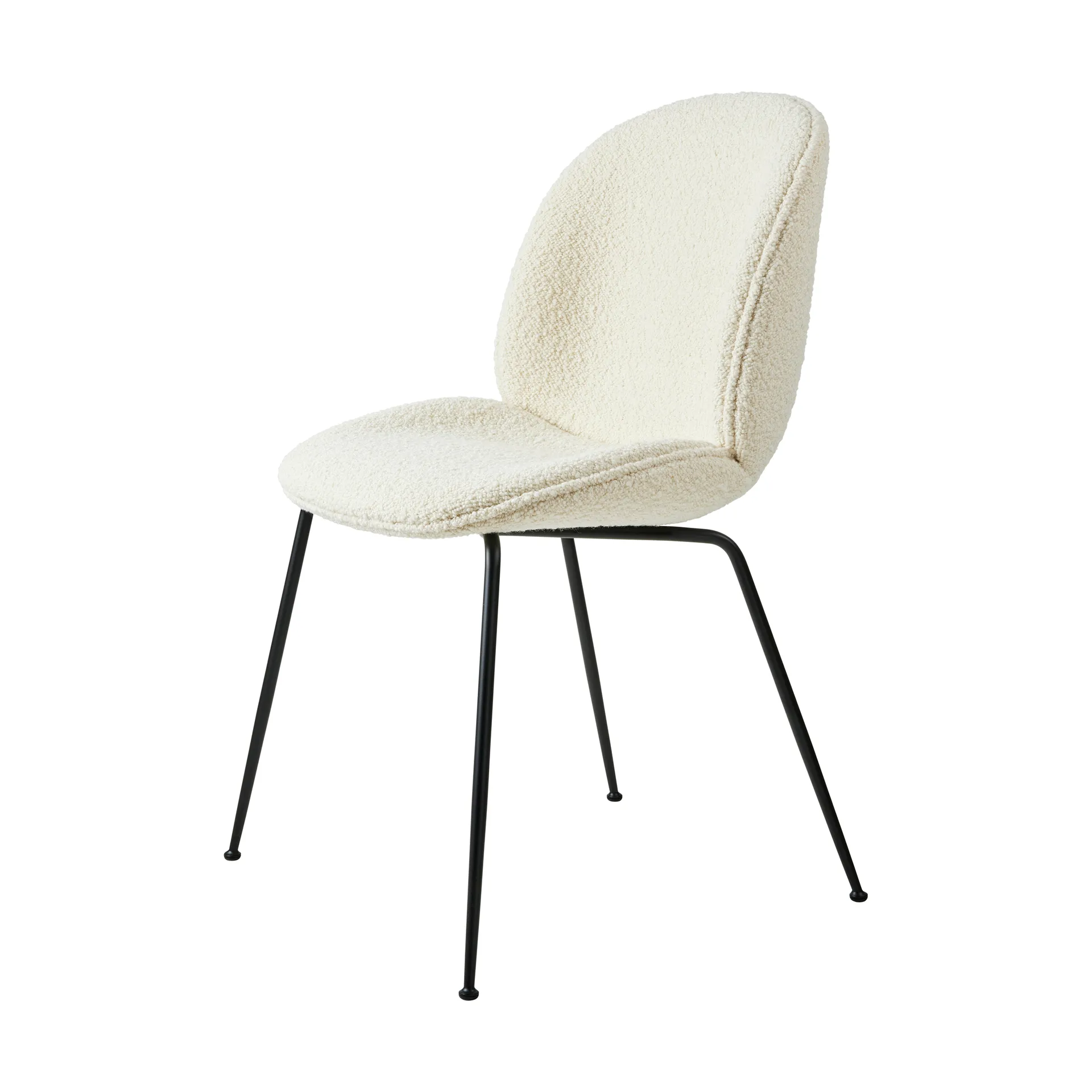 Beetle dining chair fully upholstered conic base, Karakorum 001 – sort stativ GUBI