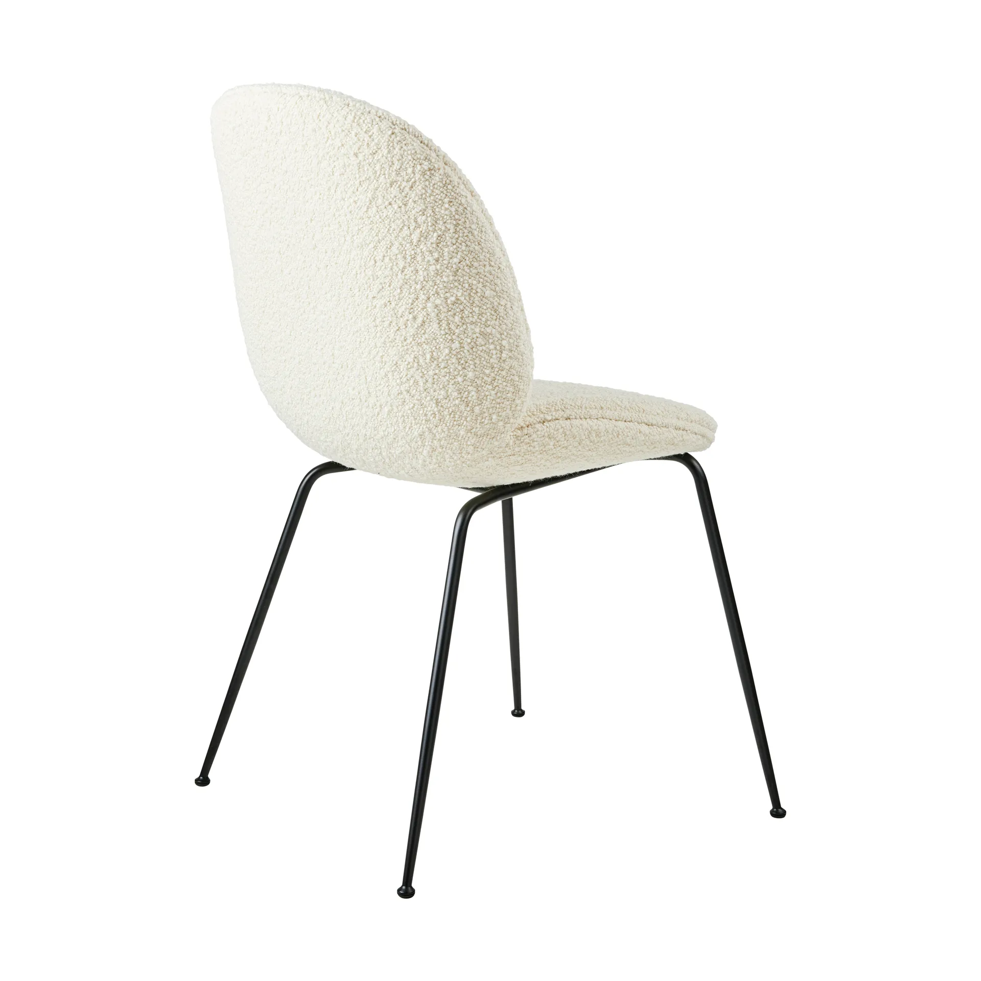 Beetle dining chair fully upholstered conic base, Karakorum 001 – sort stativ GUBI