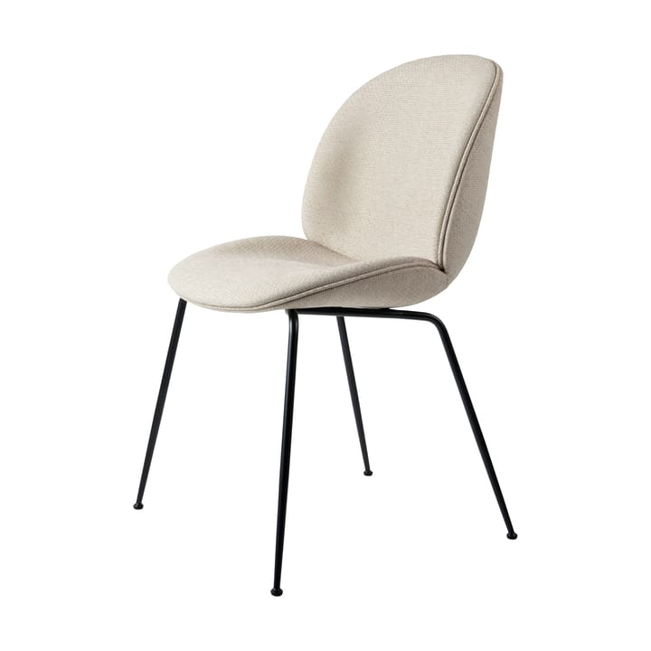 Beetle dining chair fully upholstered conic base - Tempt 61168 – black matt - GUBI