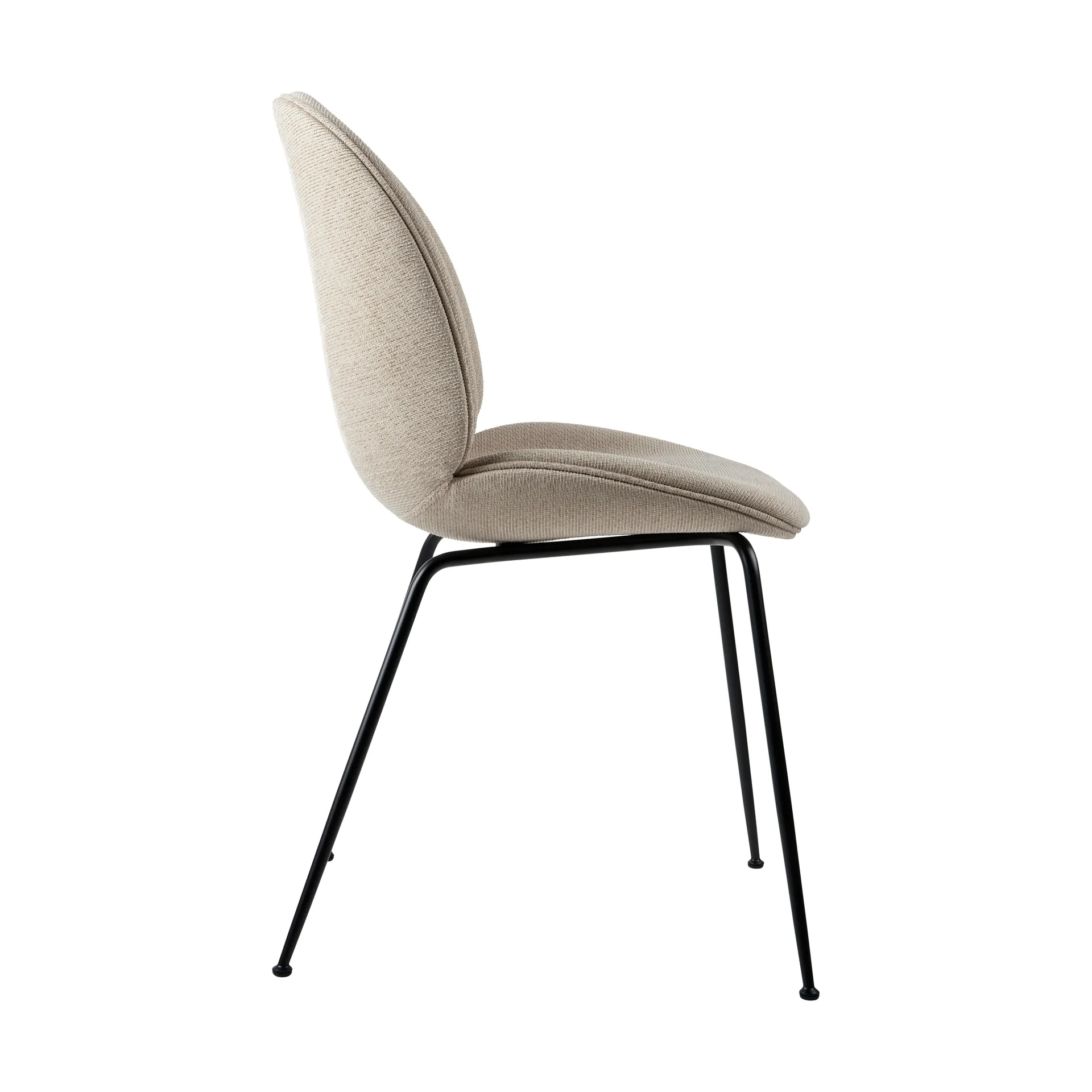 Beetle dining chair fully upholstered conic base, Tempt 61168 – black matt GUBI