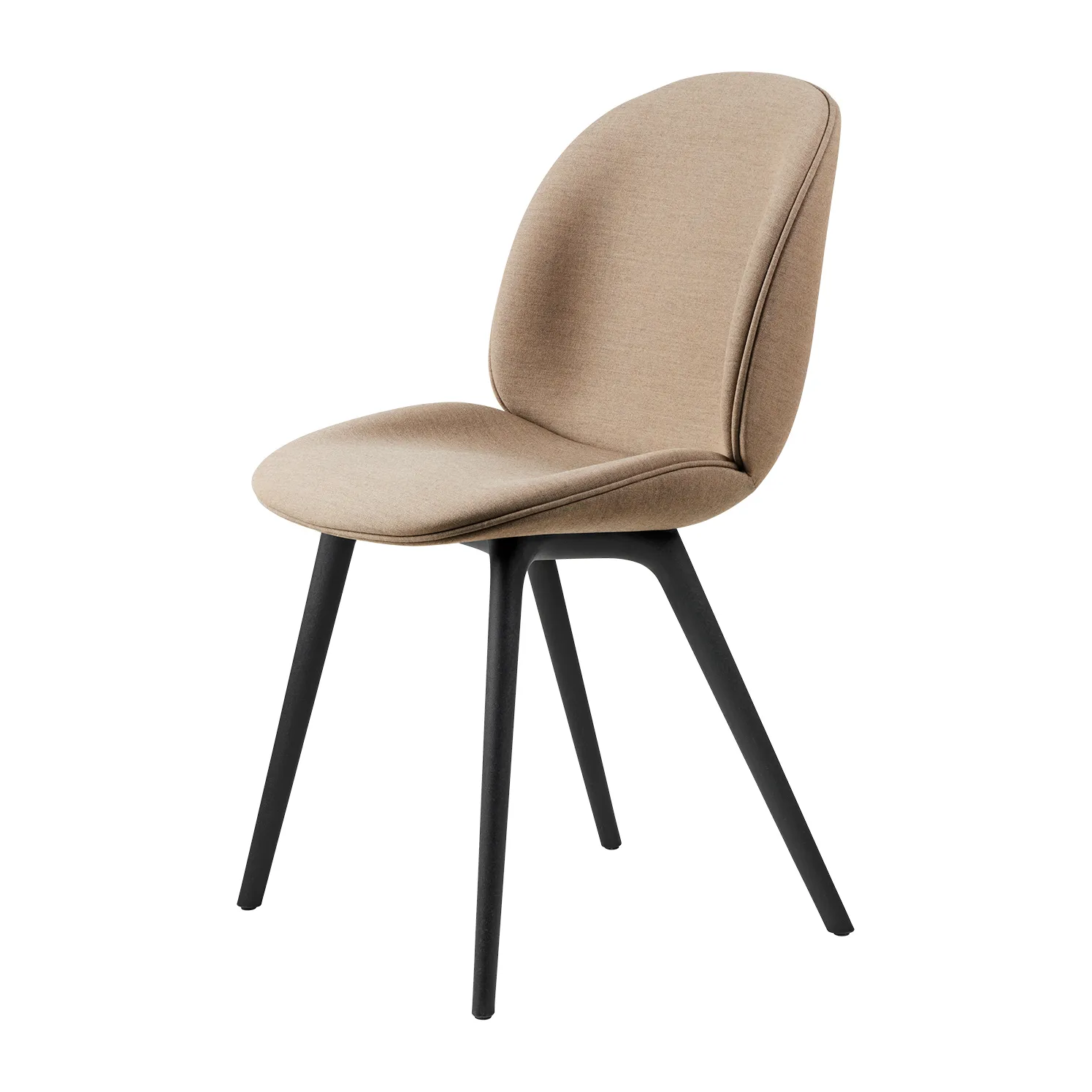 Beetle dining chair fully upholstered-plastic base, Remix 3 nr. 233-black GUBI