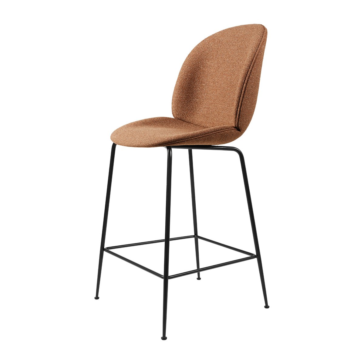 Bilde av GUBI Beetle Fully Upholstered barstol lav Around bouclé 032-black