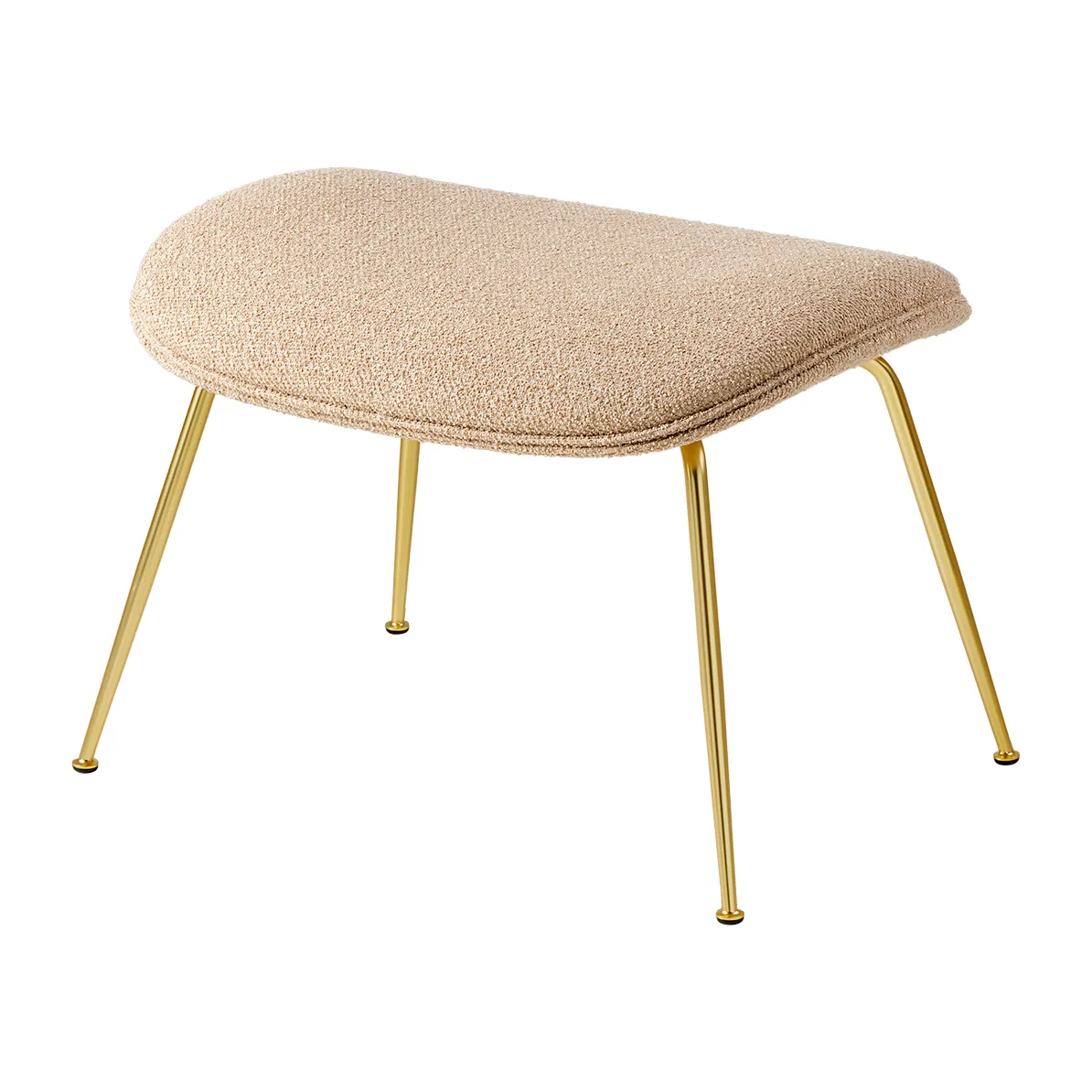 Beetle Ottoman puff heltrukket conic base, Around bouclé 004-brass GUBI