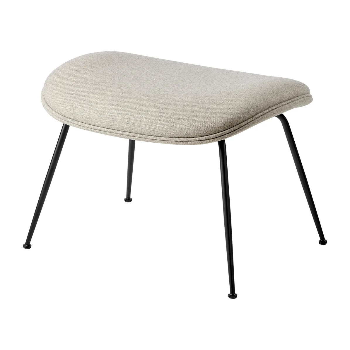 Beetle Ottoman puff heltrukket conic base, Plain 0025-black GUBI