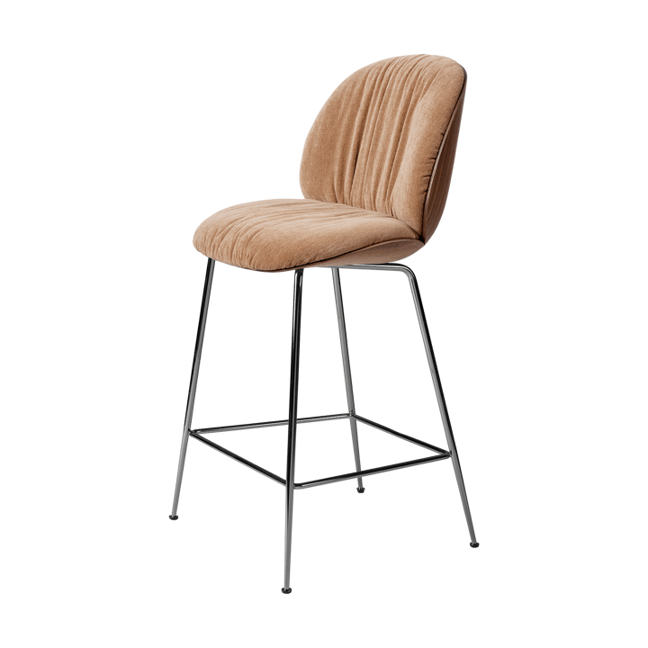 Beetle Soft barstol 65 cm framsidekledd - Belsuede Dedar 132-lakkert valnøtt-svart krom - GUBI