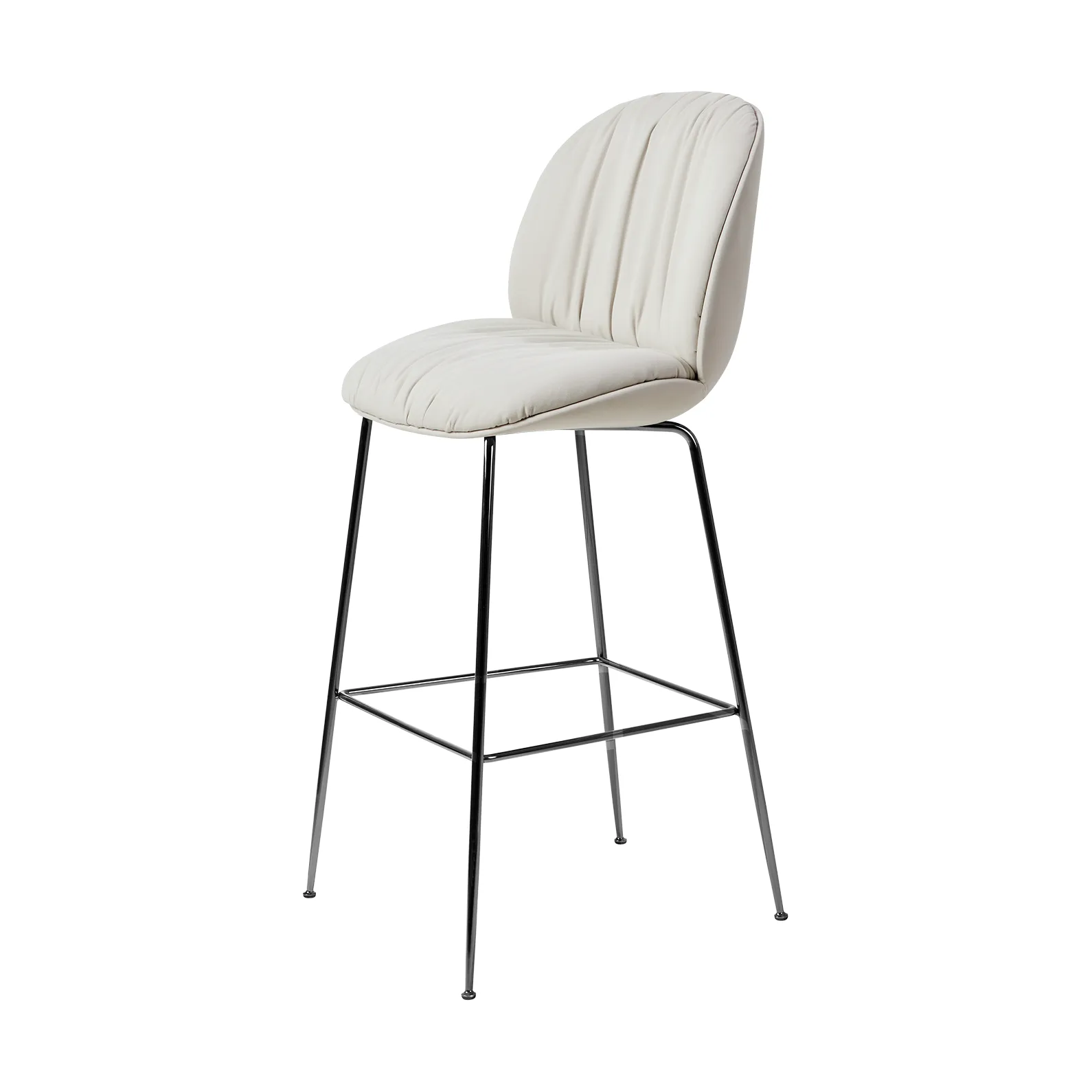 Beetle Soft barstol 75 cm heltrukket, Reales Gubi 001-svart krom GUBI