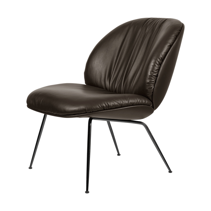 Beetle Soft loungestol heltrukket - Smooth leather Gubi Coffee-mattsvart - GUBI