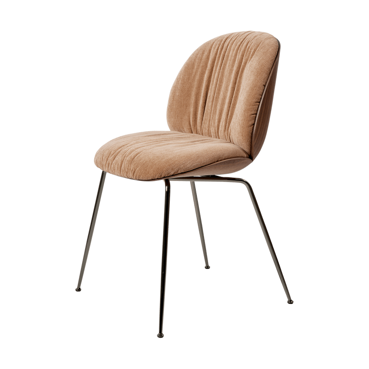 Beetle Soft stol framsidekledd - Belsuede Dedar 132-mattlakkert valnøtt-svart krom - GUBI