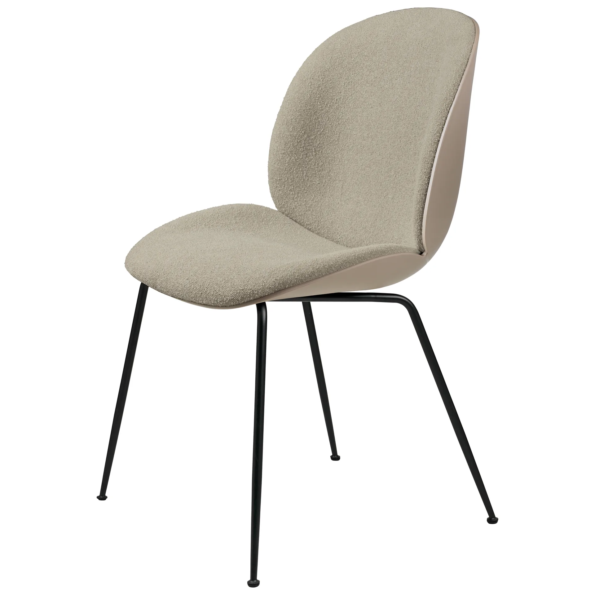 Beetle stol framsidekledd svart bein, New Beige-Light Bouclé 008 GUBI