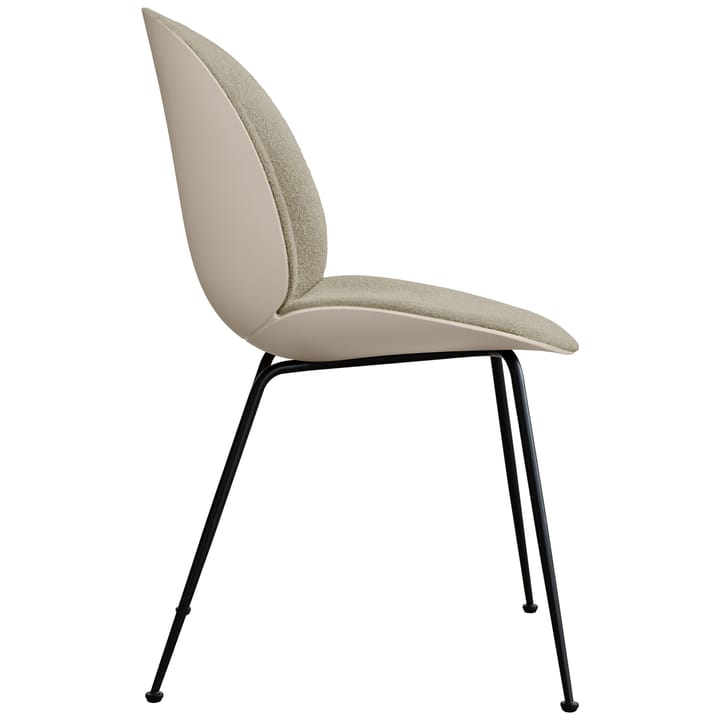 Beetle stol framsidekledd svart bein, New Beige-Light Bouclé 008 GUBI