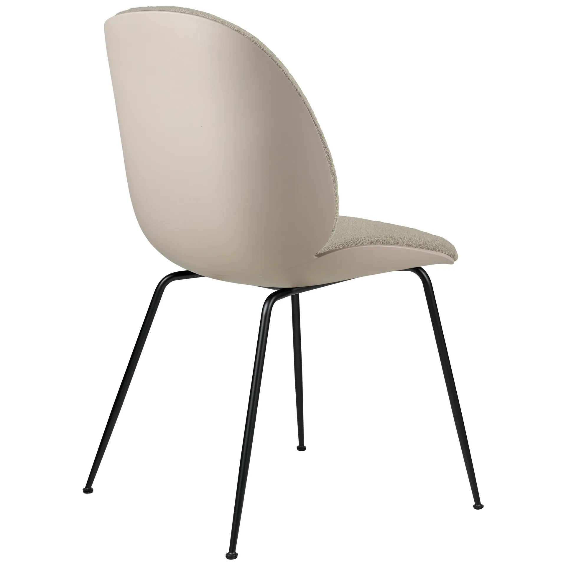 Beetle stol framsidekledd svart bein, New Beige-Light Bouclé 008 GUBI