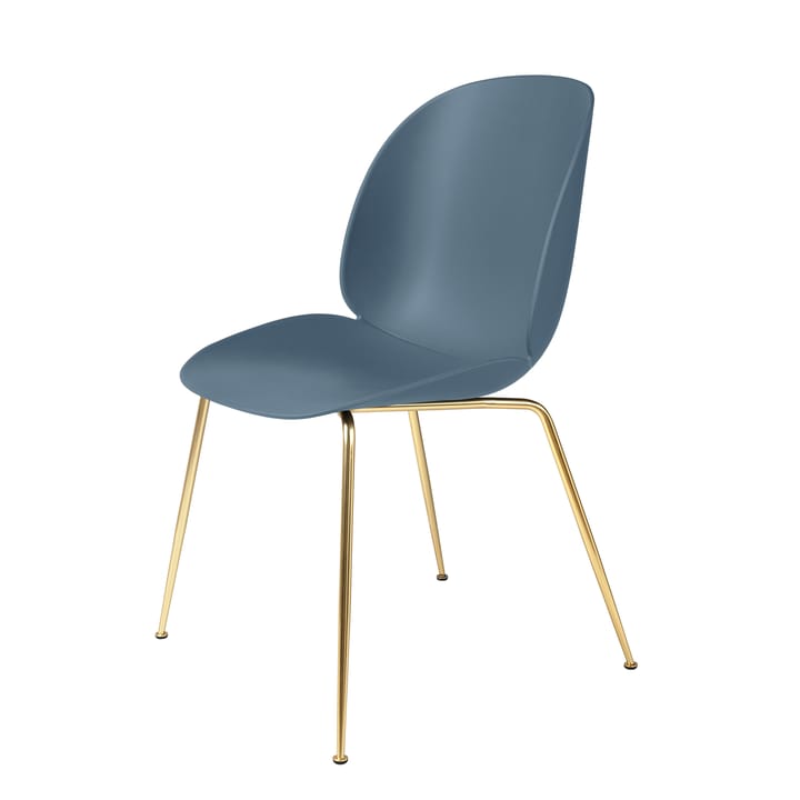 Beetle stol plast messingbein - blue grey - Gubi