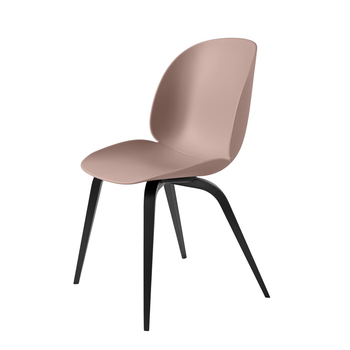GUBI Beetle stol plast svarta trebein sweet pink
