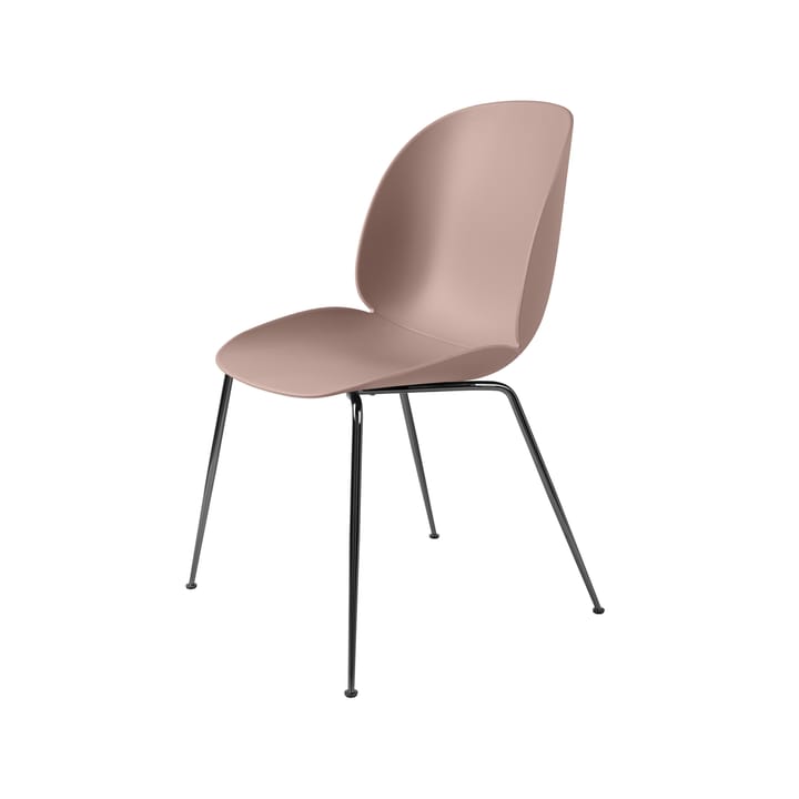 Beetle stol - Sweet pink, sort forkrommet stålstativ - Gubi