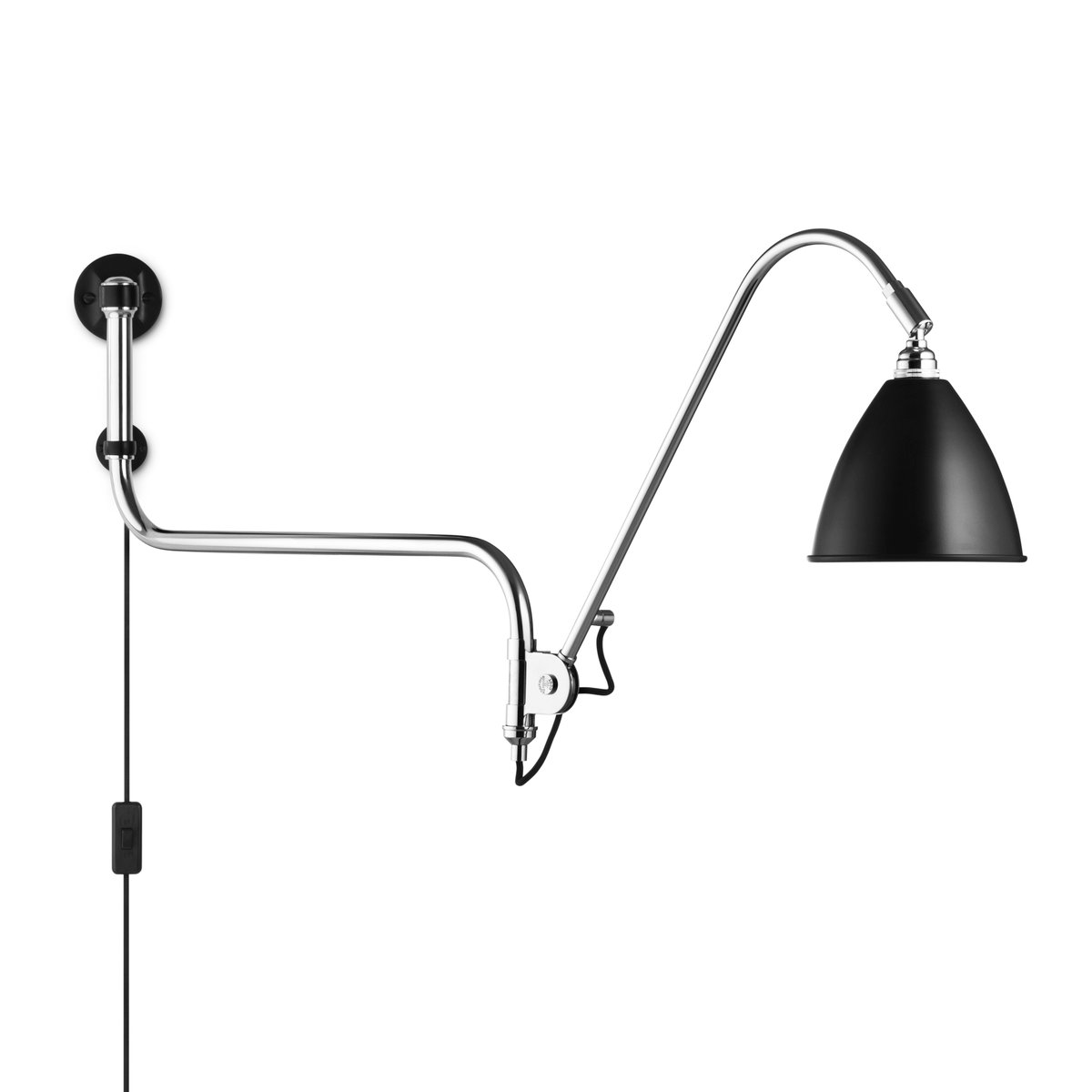 Bilde av GUBI Bestlite BL10 vegglampe svart-krom