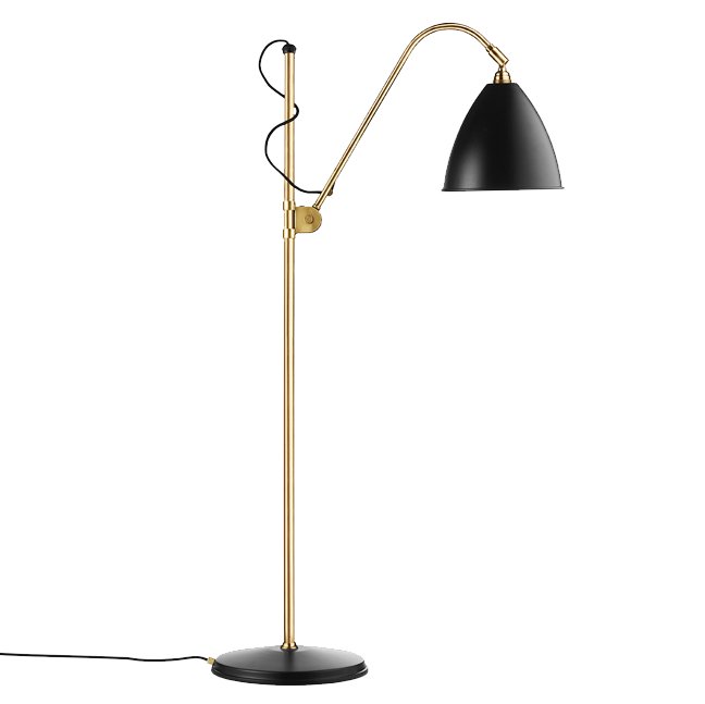 Bilde av GUBI Bestlite BL3M gulvlampe kullsvart-messing