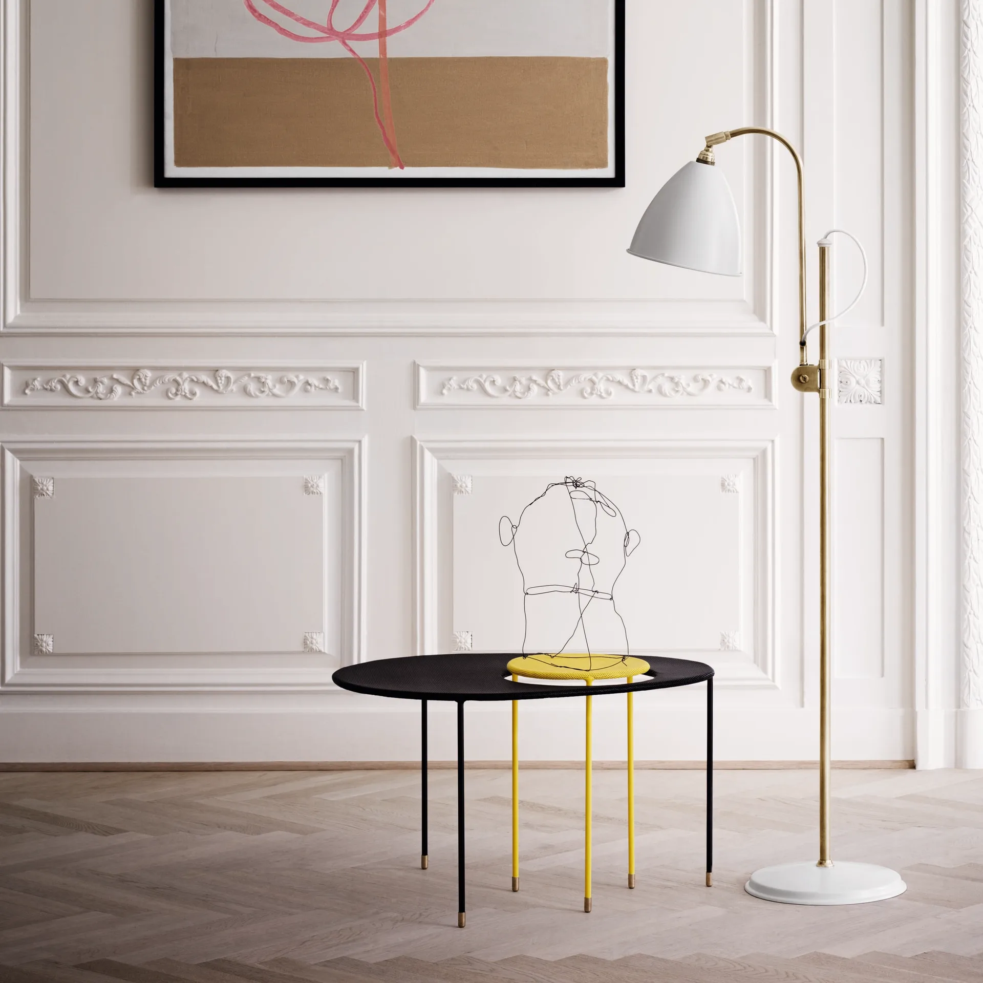 Bestlite BL3M gulvlampe, matt hvit-messing GUBI