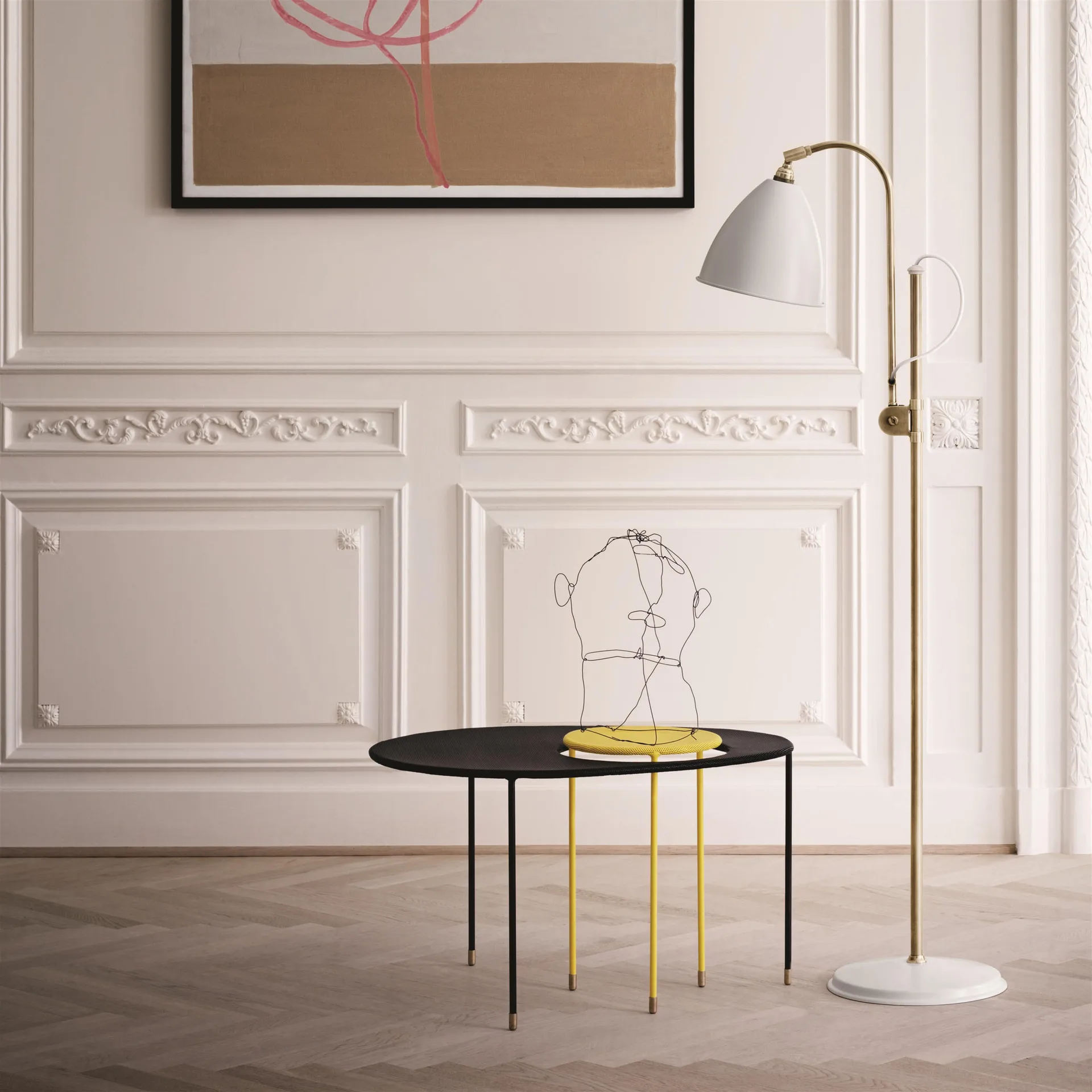 Bestlite BL3M gulvlampe, matt hvit-messing GUBI