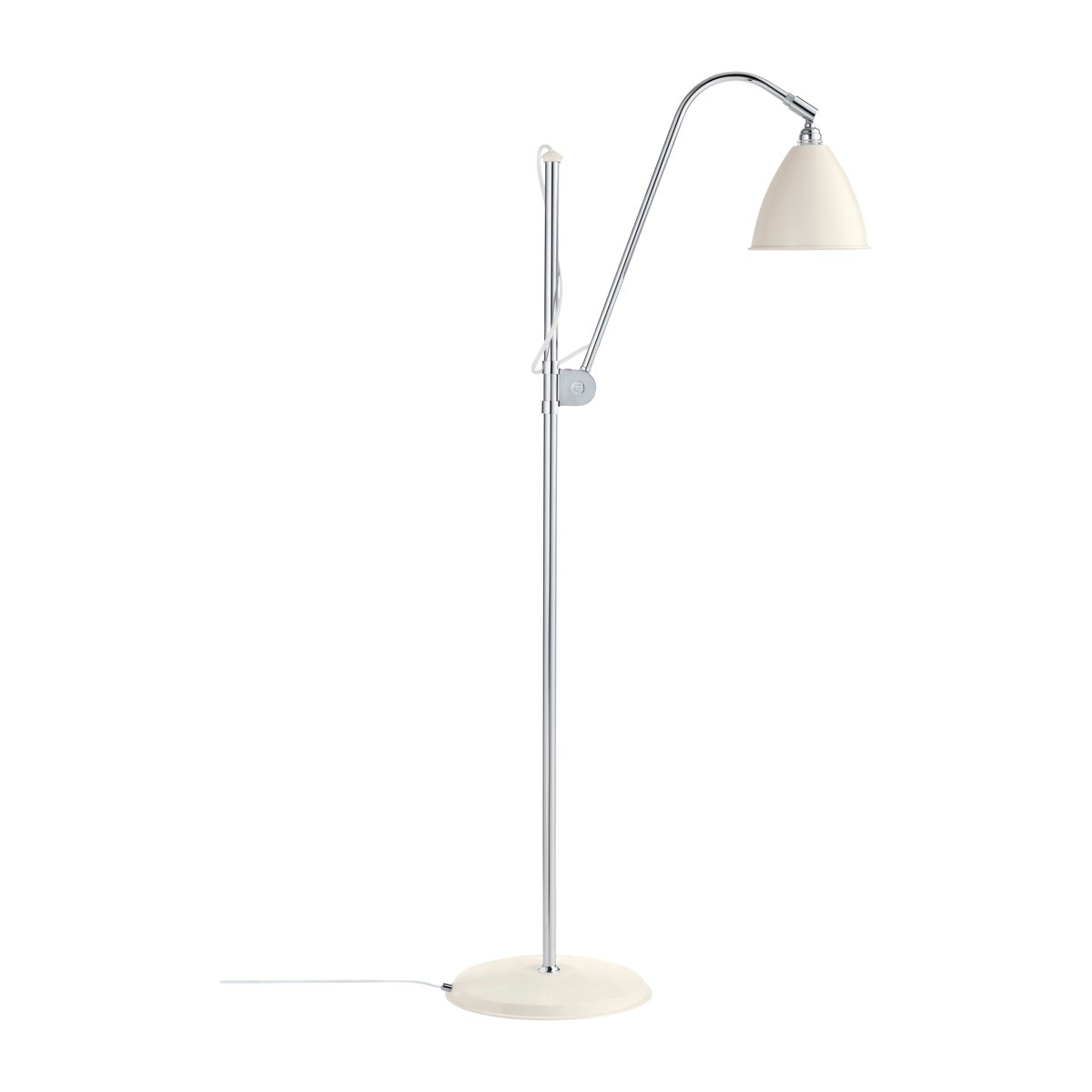 Bilde av GUBI Bestlite BL3S gulvlampe Matt hvit-krom