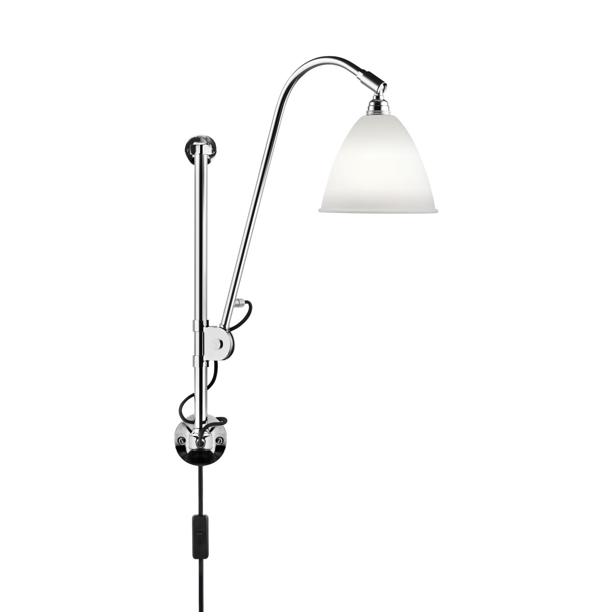 Bilde av GUBI Bestlite BL5 vegglampe Benporslin-krom