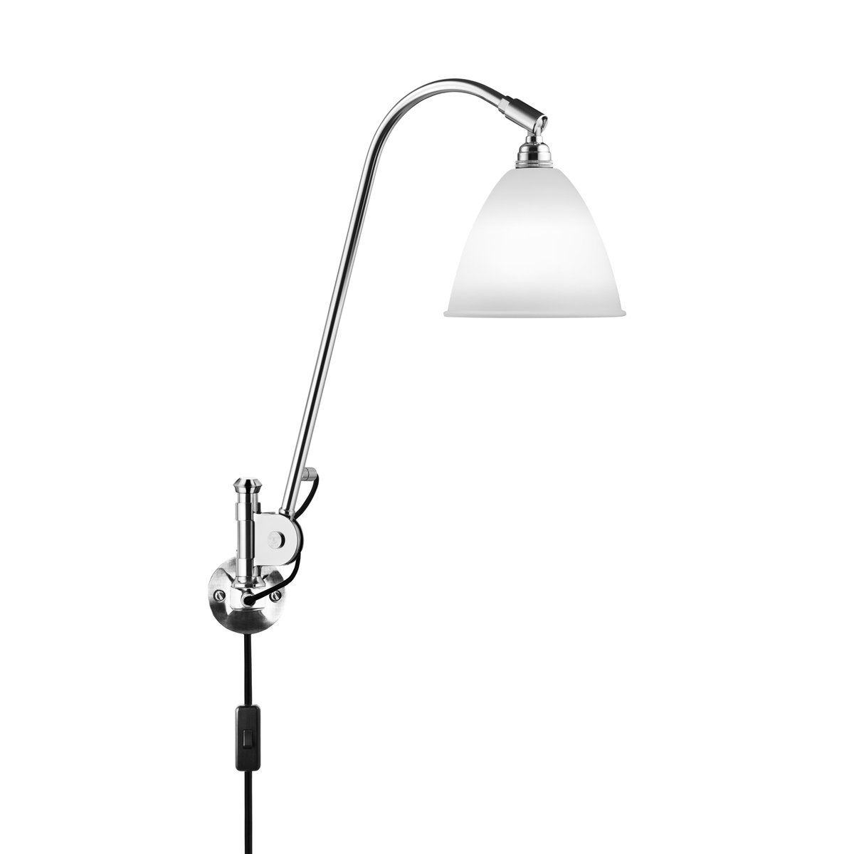 Bilde av GUBI Bestlite BL6 vegglampe benporslin-krom