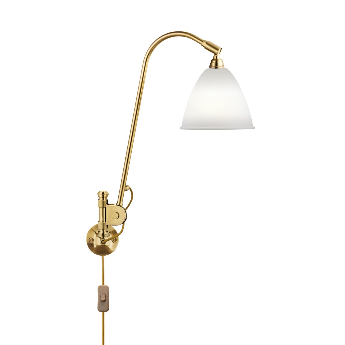 Bilde av GUBI Bestlite BL6 vegglampe benporslin-messing