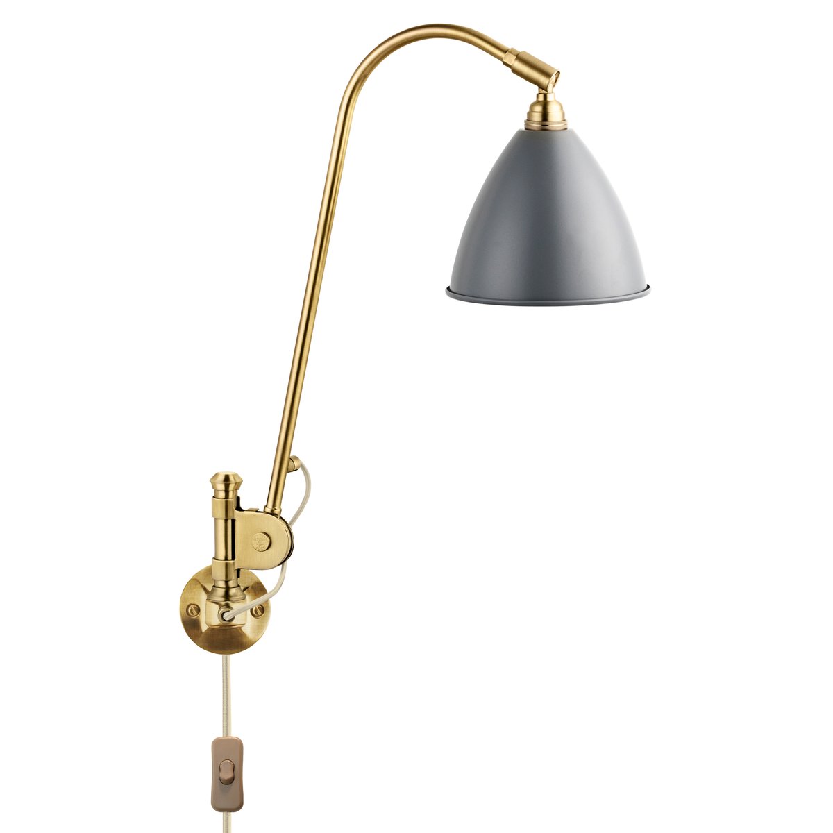 Bilde av GUBI Bestlite BL6 vegglampe grå-messing