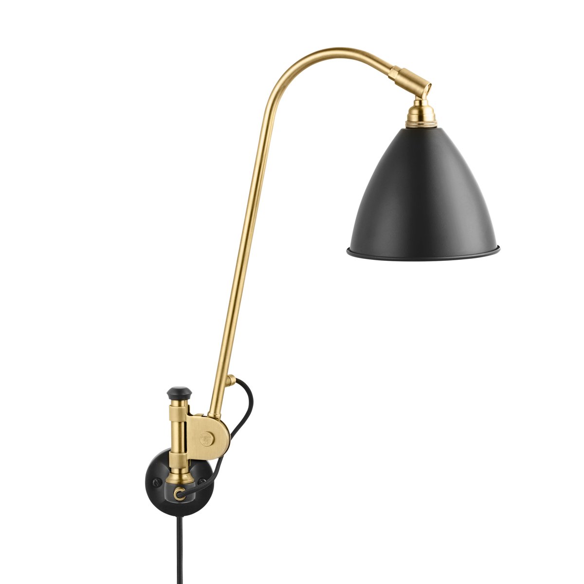 GUBI Bestlite BL6 vegglampe kullsort-messing | Skandinavisk Design | Vegglamper | Svart