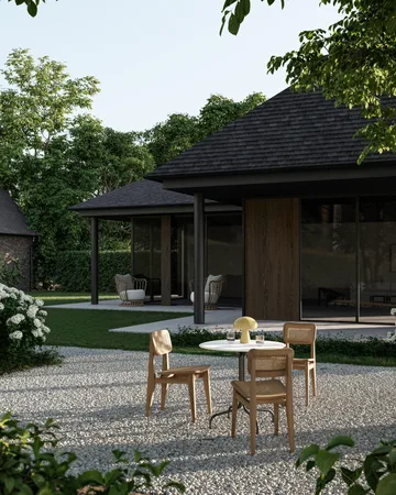 C-chair Outdoor stol - All french cane-natural teak - GUBI