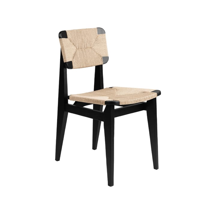 C-Chair stol - Black stained oak, naturflettet sete og rygg - GUBI