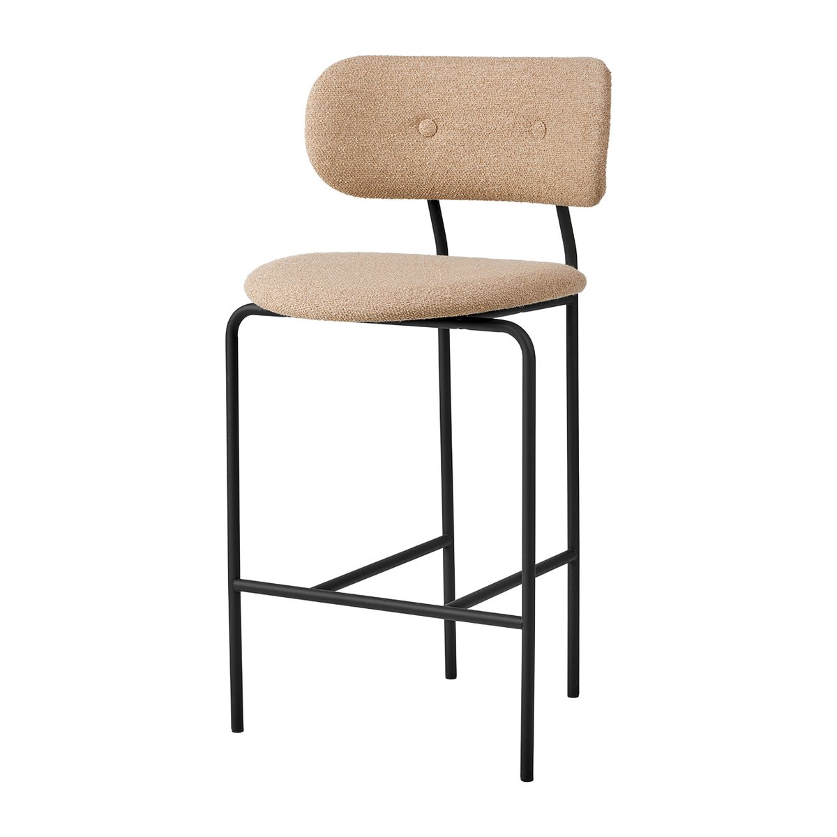 Bilde av Gubi Coco counter chair fully upholstered Around bouclé 004-black