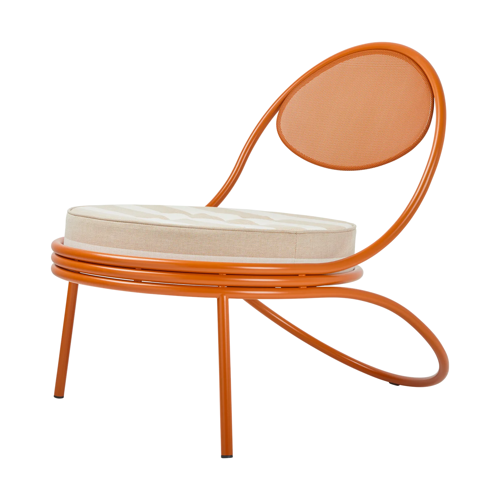 Copacabana Outdoor Lounge Chair m. polstret sete, Leslie stripe limonta 040-international orange GUBI