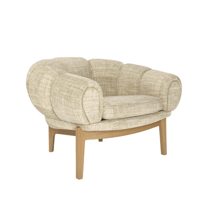 Croissant lenestol - Smila t19 beige, oljede eikeben - Gubi