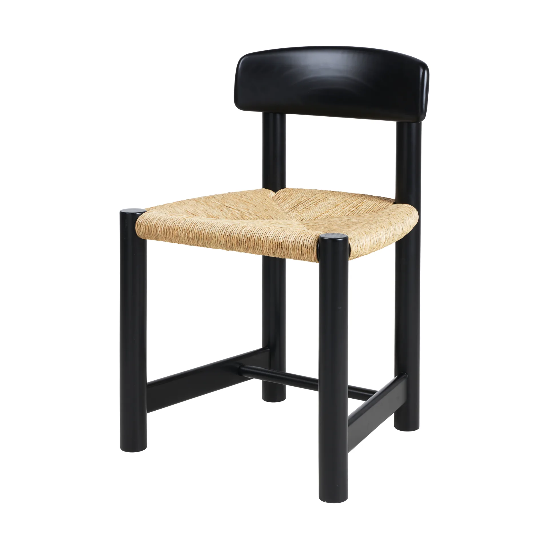 Daumiller Side Chair stol, Natural Rush-brown/black pine GUBI