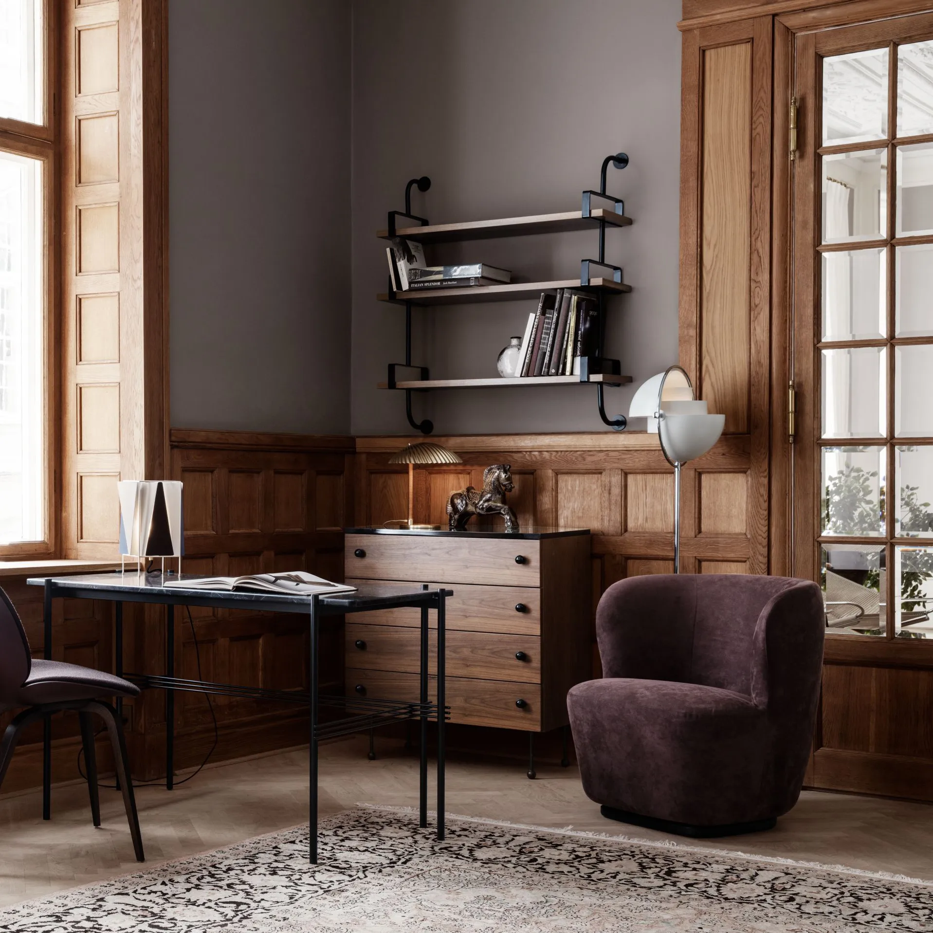 Démon hylle 3 hylleplan 95 cm, Walnut GUBI