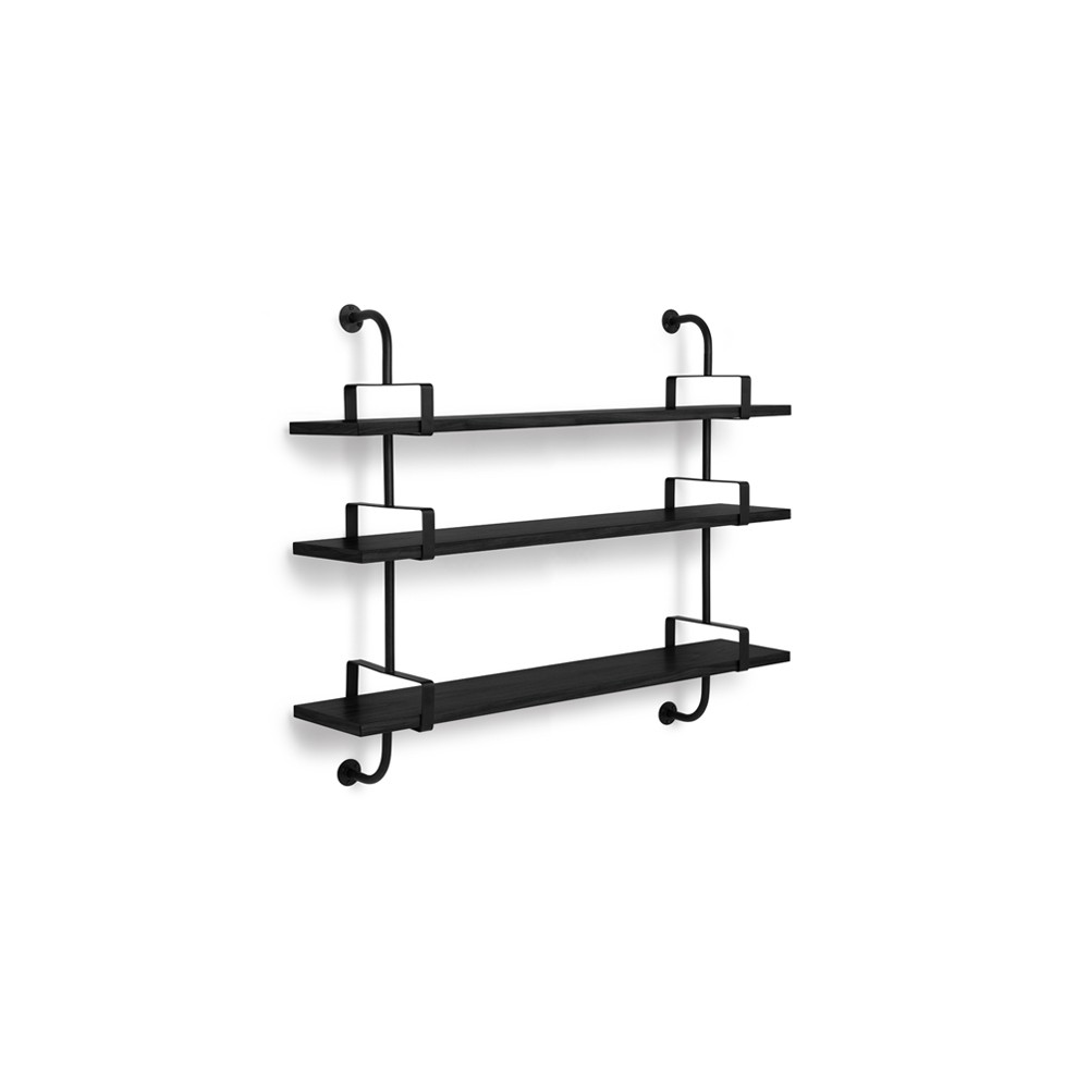 GUBI Demon vegghylle 3 etasjer black stained ash, 155 cm