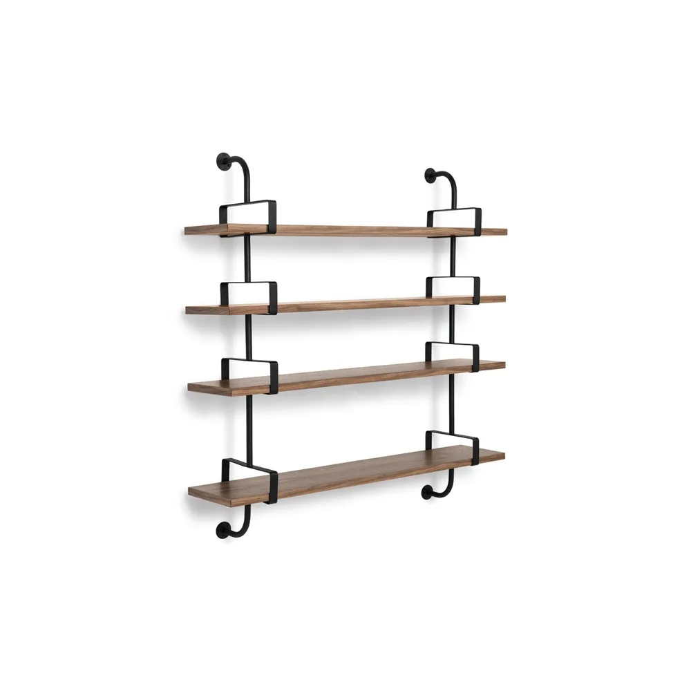 Demon vegghylle 4 etasjer, walnut, 155 cm GUBI