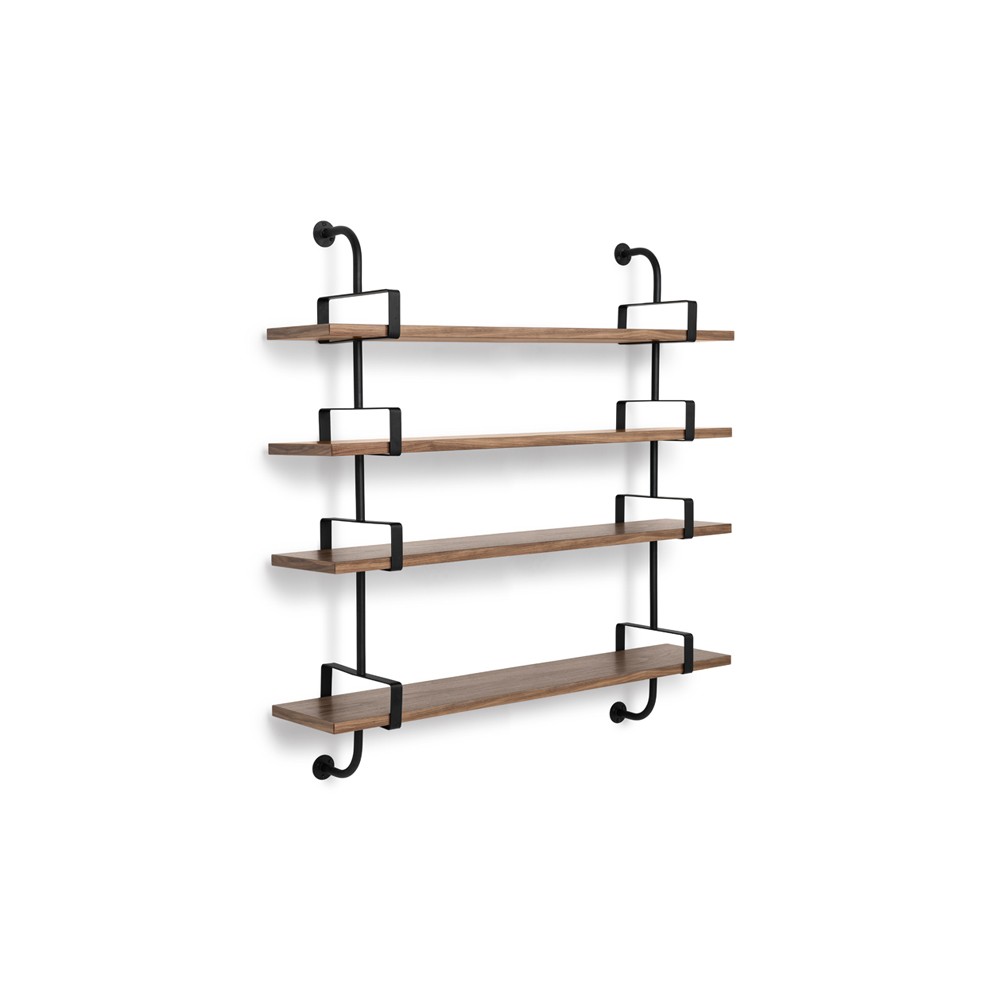 Gubi - Démon 2x4 Valnöt 155 cm - Vegghyller - Mathieu Matégot - Svart - Tre